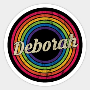 Deborah - Retro Rainbow Faded-Style Sticker